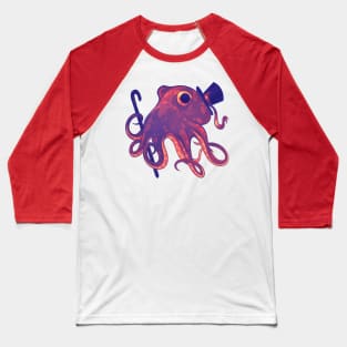 Sunset Octopus Gentleman Baseball T-Shirt